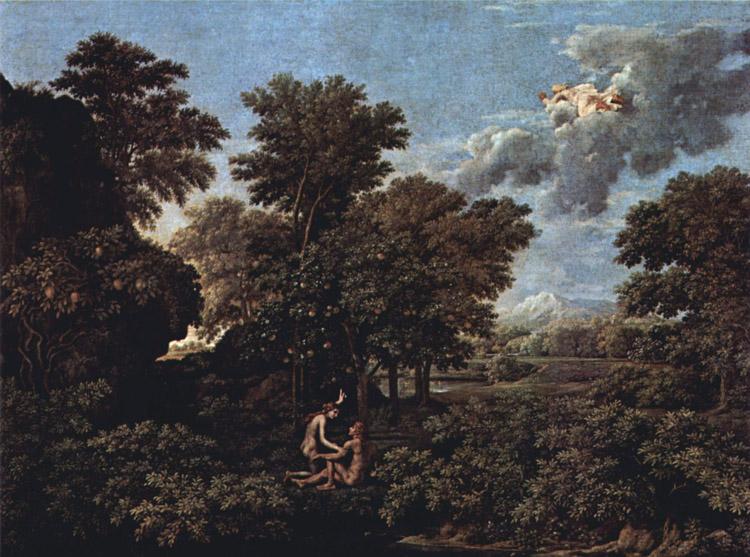 Nicolas Poussin Hut and Well on Rugen (mk10) oil painting image
